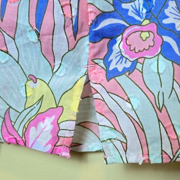 Talbots Tropical Print Tank Blouse Size XL Novelty Print Parrots Island Vacation - Picture 6 of 10